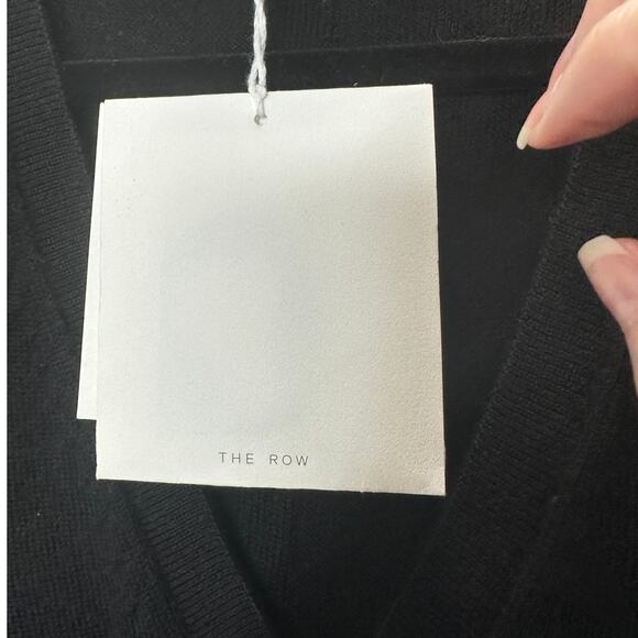 NWT The Row Black Amherst V-Neck Long Sleeve Cashmere Blend Sweater XL - Picture 10 of 16